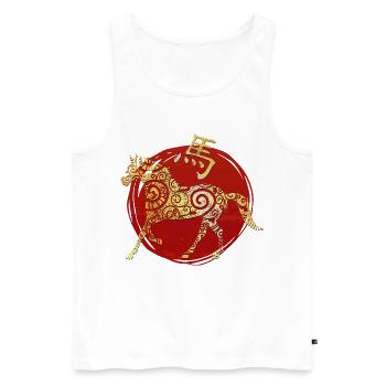 Horse Chinese Zodiac Horoscope - Men's Premium Organic Tank Top - white - Front - Michal (187cm)
