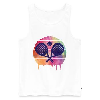 Padel Sport - Männer Premium Bio Tank Top - Weiß - Vorne - AI Model Male 178 light (178cm)