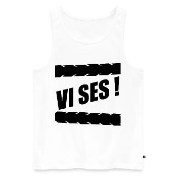 Bis zum Abschied - Männer Premium Bio Tank Top - Weiß - Vorne - Michal (187cm)
