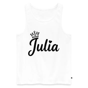 Julia Name Krone Herz Kalligraphie personalisiert - Männer Premium Bio Tank Top - Weiß - Vorne - AI Model Male 178 light (178cm)