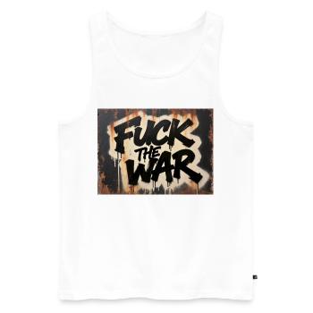 SCHEISS AUF DEN KRIEG - Männer Premium Bio Tank Top - Weiß - Vorne - AI Model Male 178 light (178cm)