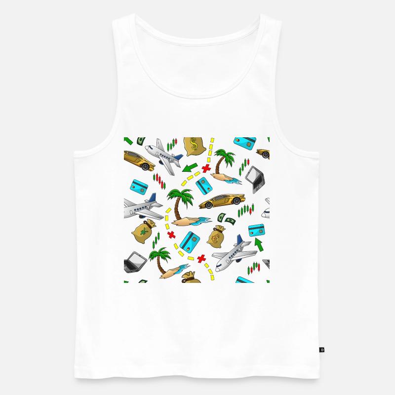 Reisegeld Muster - Männer Premium Bio Tank Top - Weiß