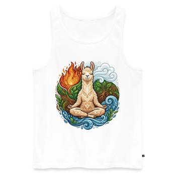 Zen Lama - Spirituelle Elemente & Meditation - Männer Premium Bio Tank Top - Weiß - Vorne - AI Model Male 178 light (178cm)