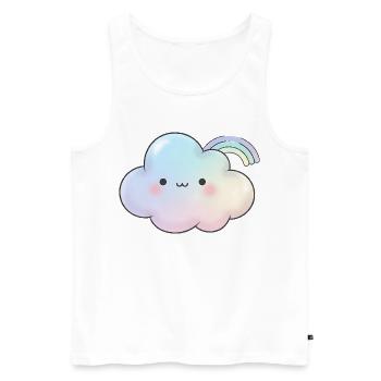 Kawaii Wolke Geschenk für Mädchen Kinder - Männer Premium Bio Tank Top - Weiß - Vorne - Michal (187cm)