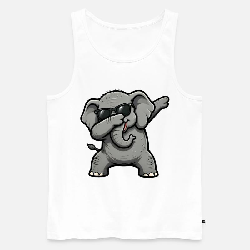 Dabbing Elefant - Männer Premium Bio Tank Top - Weiß