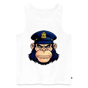 Affen Polizei - Männer Premium Bio Tank Top - Weiß - Vorne - AI Model Male 178 light (178cm)