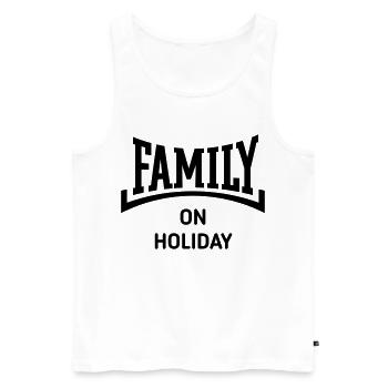 Family On Holiday (Family Holiday / Concave / B) - Men's Premium Organic Tank Top - white - Front - Michal (187cm)