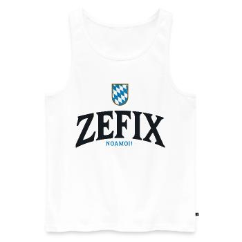 ZEFIX Bavarian Crest - Men's Premium Organic Tank Top - white - Front - AI Model Male 178 light (178cm)