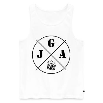 JGA Bier (Junggesellenabschied Kreis Symbol Black) - Männer Premium Bio Tank Top - Weiß - Vorne - AI Model Male 178 light (178cm)