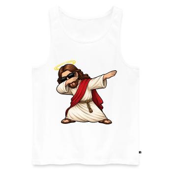 Dabbing Jesus - Men's Premium Organic Tank Top - white - Front - AI Model Male 178 light (178cm)