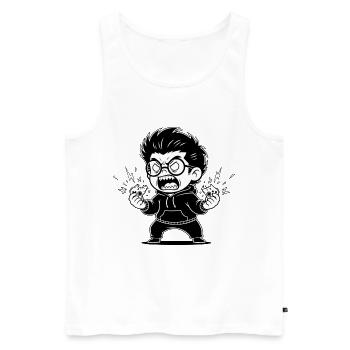 Gamer Anger Controller Zerbrochene Wut - Männer Premium Bio Tank Top - Weiß - Vorne - AI Model Male 178 light (178cm)