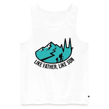 Wandern Vater Sohn Berge - Männer Premium Bio Tank Top - Weiß - Vorne - Michal (187cm)