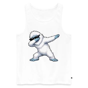 Dabbing Yeti - Men's Premium Organic Tank Top - white - Front - AI Model Male 178 light (178cm)