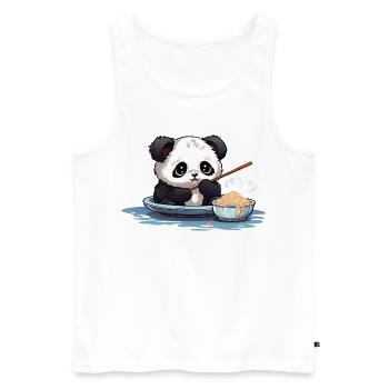 Kawaii Panda in a Noodle Bowl - Men's Premium Organic Tank Top - white - Front - Michal (187cm)