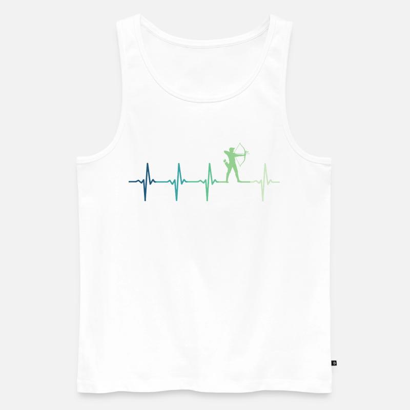 Bogenschießen Bogenschießen Herzschlag - Männer Premium Bio Tank Top - Weiß
