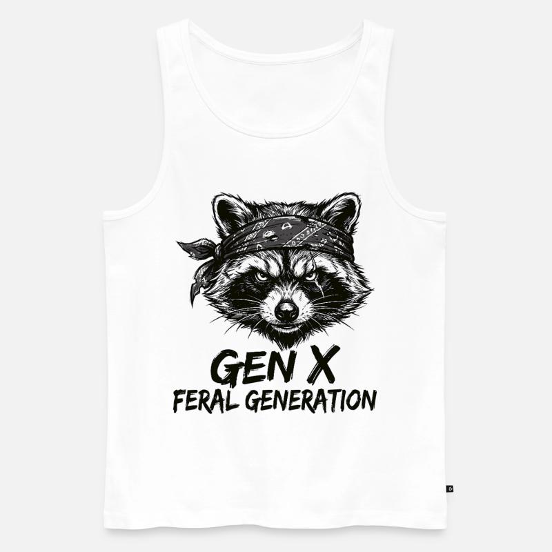 Waschbär Gen X Wilde Generation - Männer Premium Bio Tank Top - Weiß