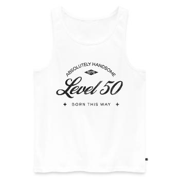 Year 1976 Level 50 - Men's Premium Organic Tank Top - white - Front - Michal (187cm)