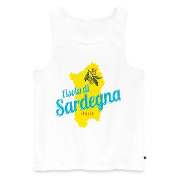 Sardinien Olive Italien Insel Vintage Souvenir - Männer Premium Bio Tank Top - Weiß - Vorne - Michal (187cm)