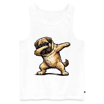 Dabbing Mastiff - Männer Premium Bio Tank Top - Weiß - Vorne - Michal (187cm)