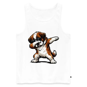Tamponnement de Saint-Bernard - Débardeur bio Premium Homme - blanc - Devant - Michal (187cm)