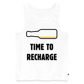 Time To Recharge (Bier / Bierchen / POS 2C) - Männer Premium Bio Tank Top - Weiß - Vorne - AI Model Male 178 light (178cm)
