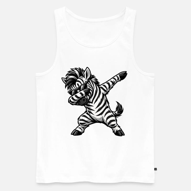 Dabbing Zebra - Männer Premium Bio Tank Top - Weiß