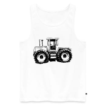 Machine d’énergie rurale - Débardeur bio Premium Homme - blanc - Devant - Michal (187cm)