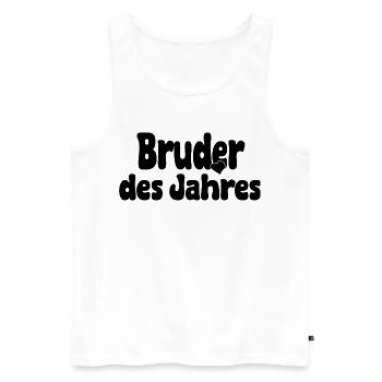 Bruder des Jahres – Herz - Männer Premium Bio Tank Top - Weiß - Vorne - Michal (187cm)