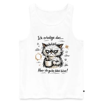 Ich erledige das lustiger Büro Spruch - Männer Premium Bio Tank Top - Weiß - Vorne - Michal (187cm)