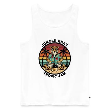 Leopard Jungle Beat Tropic Jam Retro - Männer Premium Bio Tank Top - Weiß - Vorne - AI Model Male 178 light (178cm)
