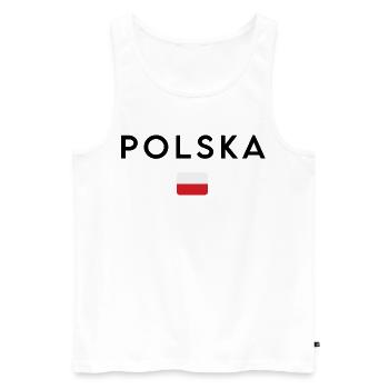 Drapeau de la Pologne, design minimaliste élégant - Débardeur bio Premium Homme - blanc - Devant - Michal (187cm)