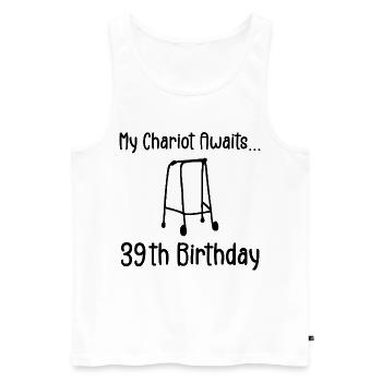 39th Birthday Party Funny 39 Years Old Birthday - Débardeur bio Premium Homme - blanc - Devant - Michal (187cm)