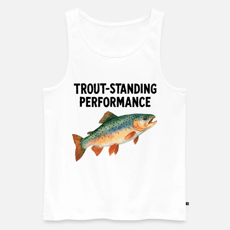 Forelle Aquarell: Trout-standing Performance - Männer Premium Bio Tank Top - Weiß