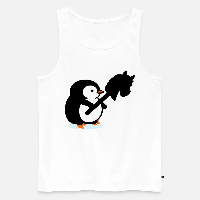Hobby Horsing Kinder Pinguin - Männer Premium Bio Tank Top - Weiß