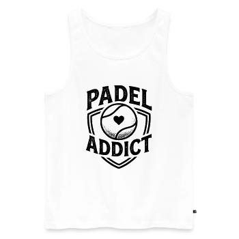 Padel Addict Sport Passion Lifestyle - Men's Premium Organic Tank Top - white - Front - AI Model Male 178 light (178cm)