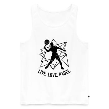 Vie Amour Padel Sport Mode de vie Mode de vie - Débardeur bio Premium Homme - blanc - Devant - Michal (187cm)