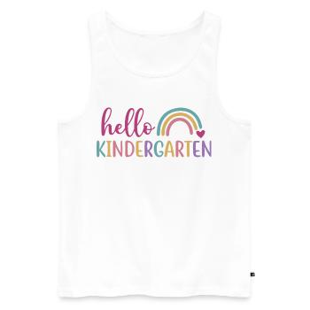 Hallo Kindergarten – Back to School-Design - Männer Premium Bio Tank Top - Weiß - Vorne - Michal (187cm)