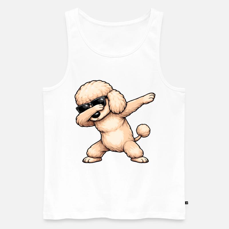 Dabbing Pudel - Männer Premium Bio Tank Top - Weiß