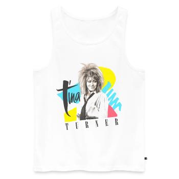 Tina Turner Fotografie Mit Buntem Hintergrund - Männer Premium Bio Tank Top - Weiß - Vorne - AI Model Male 178 light (178cm)