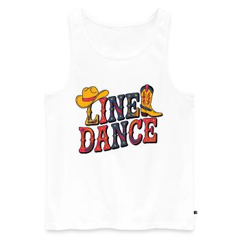 Line Dance Western Illustration - Männer Premium Bio Tank Top - Weiß - Vorne - Michal (187cm)
