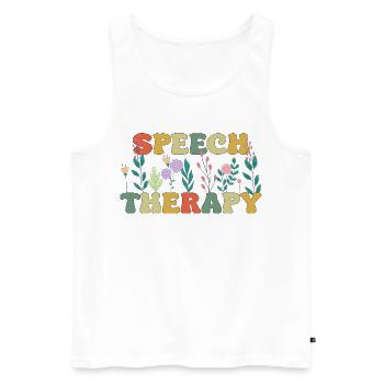 Sprachtherapie SLP Therapeut Retro Vintage Groovy - Männer Premium Bio Tank Top - Weiß - Vorne - Michal (187cm)