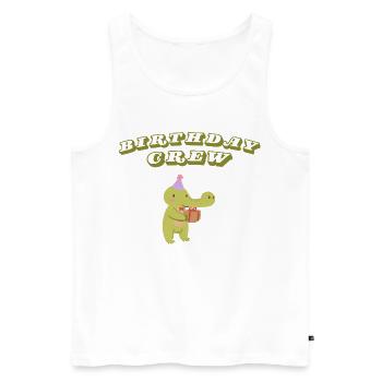 Birthday Crew - Men's Premium Organic Tank Top - white - Front - Michal (187cm)