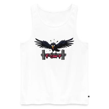 F-Caw-F Graffiti Rabenauftritt - Männer Premium Bio Tank Top - Weiß - Vorne - Michal (187cm)