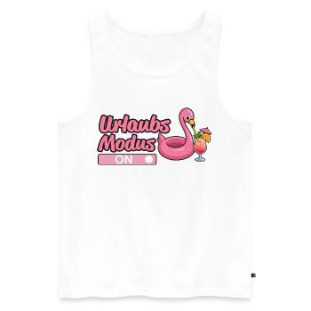 Urlaubsmodus, Urlaub - Männer Premium Bio Tank Top - Weiß - Vorne - Michal (187cm)