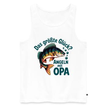 Das größte Glück Angeln mit Opa - Männer Premium Bio Tank Top - Weiß - Vorne - Michal (187cm)