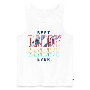 Best Dad Ever Retro Shirt - Men's Premium Organic Tank Top - white - Front - AI Model Male 178 light (178cm)
