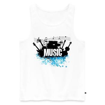 Music Splash Grunge-Typografie - Männer Premium Bio Tank Top - Weiß - Vorne - Michal (187cm)
