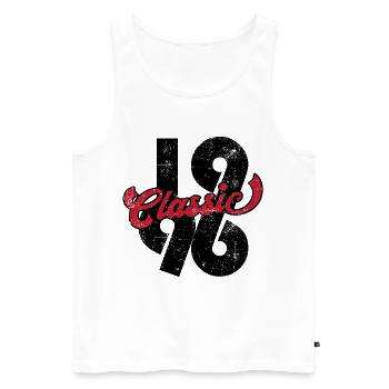 Vintage 1996 - Männer Premium Bio Tank Top - Weiß - Vorne - Michal (187cm)