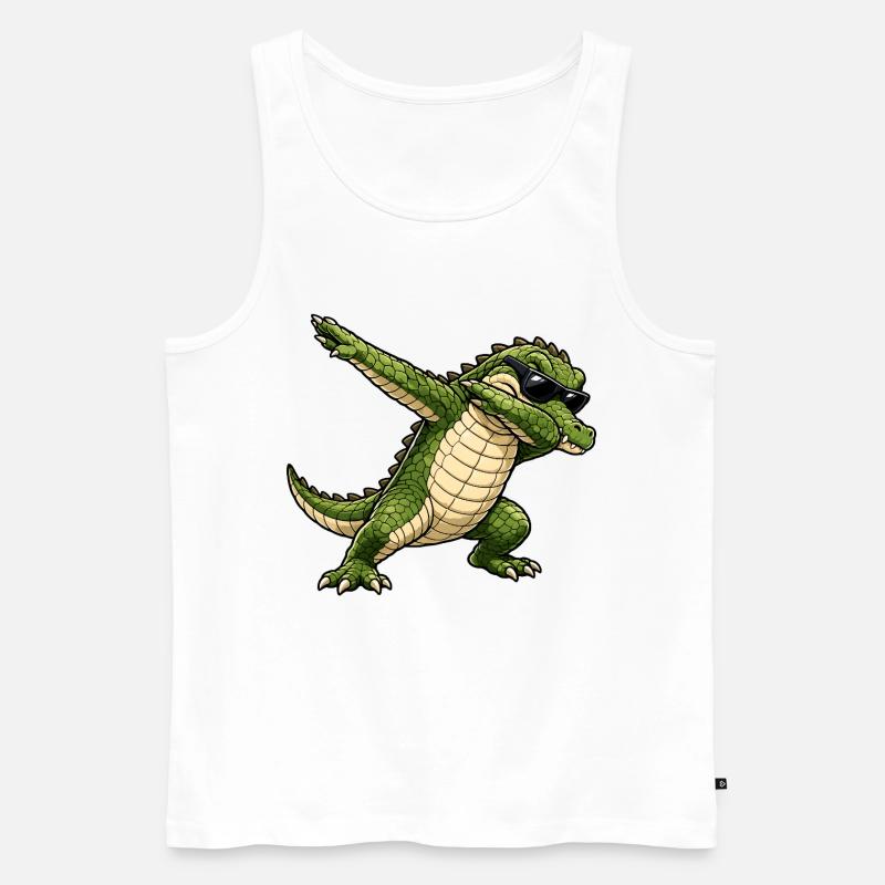 Squapping Crocodile - Canottiera ecologica premium da uomo - bianco