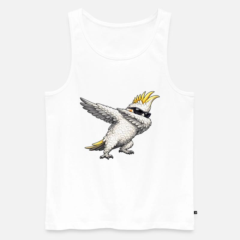 Dabbing Nymphensittich - Männer Premium Bio Tank Top - Weiß